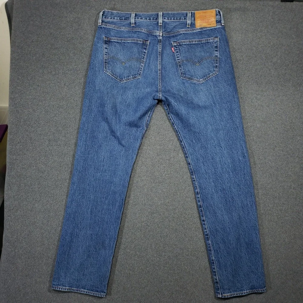 Levi Premium Big E Jeans Mens 38x34 Blue Medium Wash Denim Button Fly‎